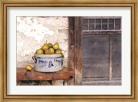 Framed Bushel and a Peck Crock of Pears