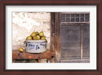 Framed Bushel and a Peck Crock of Pears