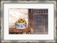 Framed Bushel and a Peck Crock of Pears