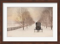 Framed Snowy Amish Lane