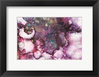 Framed Abstract Violet Ink Wash