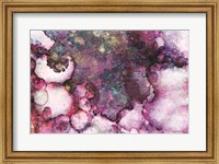 Framed Abstract Violet Ink Wash