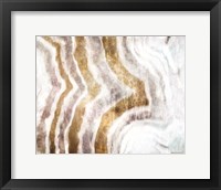 Framed Gold Stone Layers Abstract