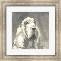 Framed Sepia Modern Dog II
