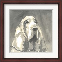 Framed Sepia Modern Dog II
