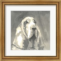 Framed Sepia Modern Dog II