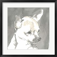 Framed Sepia Modern Dog III