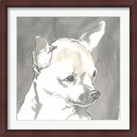 Framed Sepia Modern Dog III