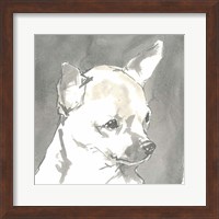 Framed Sepia Modern Dog III