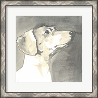 Framed Sepia Modern Dog IV