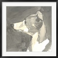 Framed Sepia Modern Dog VII
