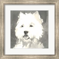 Framed Sepia Modern Dog X