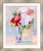 Framed Abstract Flowers in Vase II