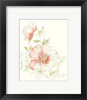 Framed 'Watercolor Floral Variety I' border=