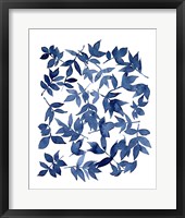 Framed Indigo Fallen Leaves I