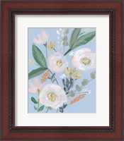 Framed Spring Bouquet on Blue II