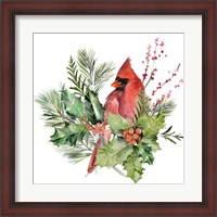 Framed Cardinal Holly Christmas I