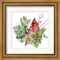 Framed Cardinal Holly Christmas I