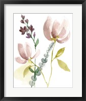 Framed 'Pastel Flower Composition I' border=