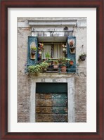 Framed Italian Window Flowers I