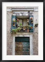 Framed Italian Window Flowers I