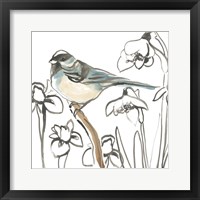 Framed 'Songbird Meadow II' border=