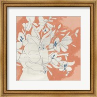 Framed Terracotta Flowers I