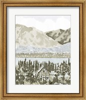 Framed Watercolor Mountain Retreat I