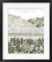 Watercolor Mountain Retreat I Framed Print