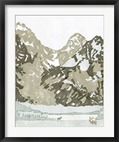 Framed Watercolor Mountain Retreat II
