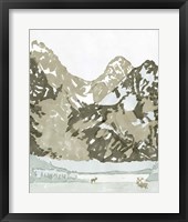 Watercolor Mountain Retreat II Framed Print