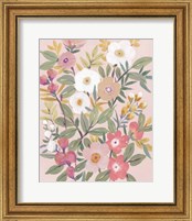 Framed 'Pretty Pink Floral II' border=