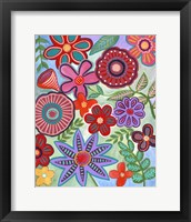 Framed 'Colorful Flores I' border=