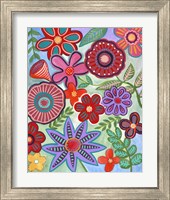 Framed 'Colorful Flores I' border=