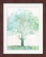 Framed Aquamarine Tree I