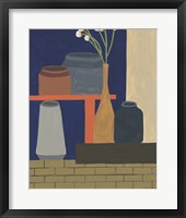 Vases on a Shelf II Framed Print