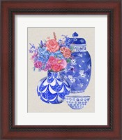 Framed Delft Blue Vases I