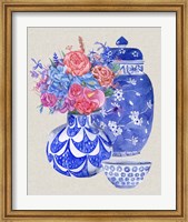 Framed Delft Blue Vases I