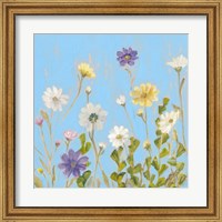 Framed Wild Flowers on Cerulean III