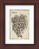Framed Antique Iconic Cities-Tokyo