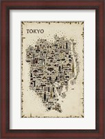 Framed Antique Iconic Cities-Tokyo