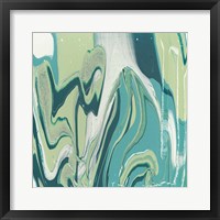 Flowing Teal III Framed Print