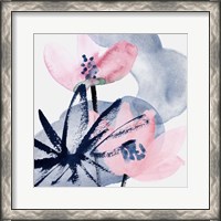 Framed 'Pink Water Lilies I' border=