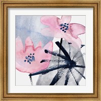 Framed 'Pink Water Lilies III' border=
