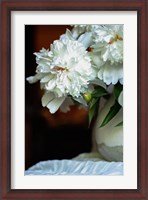Framed White Peonies In Cream Pitcher 4