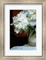 Framed White Peonies In Cream Pitcher 4