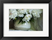Framed White Peonies In Cream Pitcher 5