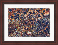 Framed Layers Of Worn Auto Paint Abstract 1