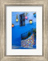 Framed Morocco, Chefchaouen Colorful House Exterior