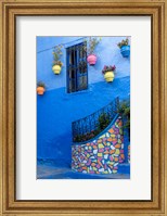 Framed Morocco, Chefchaouen Colorful House Exterior